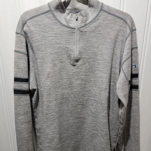 Kuhl team 1/4 zip grey wool sweater large